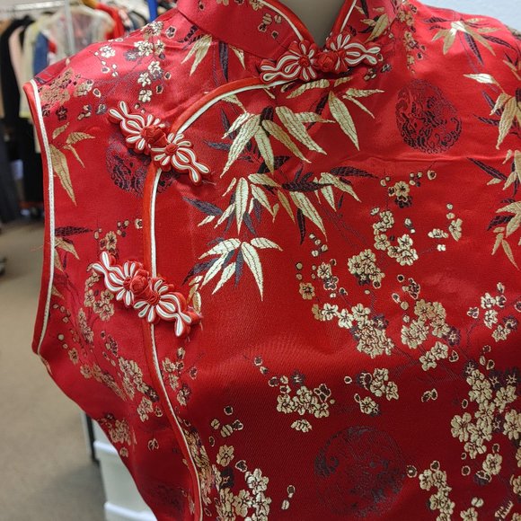 ASIAN STYLE MINI DRESS WITH ZIPPER CLOSURE XL - Picture 5 of 10